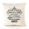 Housse de Coussin Premium caviste Ministère Magie Homme - Coton Canvas Fairtrade Beige Idée Cadeau Décoration Canapé