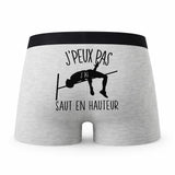 Caleçon Saut en Hauteur - Humour Boxer Gris Idée Cadeau Passion