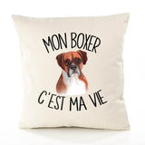 Housse de Coussin Premium Boxer - Coton Canvas Fairtrade Beige Idée Cadeau Décoration Canapé