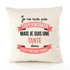 Housse de Coussin Premium Tante Superwomen - Coton Canvas Fairtrade Beige Idée Cadeau Décoration Canapé