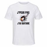 Maillot de Sport Homme Guitare J'peux Pas - T-Shirt Respirant Polyester Manches Courtes - Cadeau Sportif Anniversaire Noël Fête des Pères