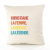 Housse de Coussin Premium Christiane la Déesse la Légende Vintage - Coton Canvas Fairtrade Beige Idée Cadeau Décoration Canapé