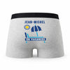 Caleçon Jean-Michel en Vacances - Humour Boxer Gris Idée Cadeau