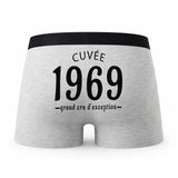 Caleçon Millésime 1969 - Humour Boxer Gris Idée Cadeau Anniversaire