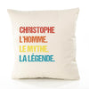 Housse de Coussin Premium Christophe Mythe Légende Vintage - Coton Canvas Fairtrade Beige Idée Cadeau Décoration Canapé
