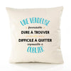 Housse de Coussin Premium Une Vendeuse Formidable - Coton Canvas Fairtrade Beige Idée Cadeau Décoration Canapé