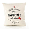 Housse de Coussin Premium Employee d'amour - Coton Canvas Fairtrade Beige Idée Cadeau Décoration Canapé 40x40