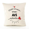 Housse de Coussin Premium AVS d'amour - Coton Canvas Fairtrade Beige Idée Cadeau Décoration Canapé 40x40
