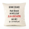 Housse de Coussin Premium Jean-Christophe ça n'existe Pas Homme - Coton Canvas Fairtrade Beige Idée Cadeau Décoration Canapé 40x40