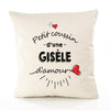 Housse de Coussin Premium Gisele d'amour - Coton Canvas Fairtrade Beige Idée Cadeau Décoration Canapé 40x40