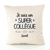 Housse de Coussin Premium Jamel Un Super Collègue - Coton Canvas Fairtrade Beige Idée Cadeau Décoration Canapé 40x40