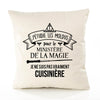Housse de Coussin Premium cuisinière Grand cru - Coton Canvas Fairtrade Beige Idée Cadeau Décoration Canapé
