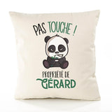 Housse de Coussin Premium Gerard Pas Touche Panda - Coton Canvas Fairtrade Beige Idée Cadeau Décoration Canapé 40x40