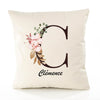 Housse de Coussin Premium Clémence Lettre - Coton Canvas Fairtrade Beige Idée Cadeau Décoration Canapé