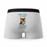 Caleçon Marie-Louise la Plus Chouette - Humour Boxer Gris Idée Cadeau