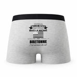 Caleçon Belles-Meres Bretonne - Humour Boxer Gris Idée Cadeau Fête des Pères