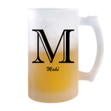 Verre à Bière Mahé Lettre | Chope de Bière Pinte | Idée Cadeau Prénom Anniversaire Papa Collègue Départ Retraite Noël