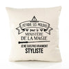 Housse de Coussin Premium styliste Grand cru - Coton Canvas Fairtrade Beige Idée Cadeau Décoration Canapé