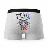 Caleçon Tir Armes - Humour Boxer Gris Idée Cadeau Passion