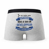 Caleçon Je ne suis Pas Super-héros mais Je suis Developpeur - Humour Boxer Gris Cadeau