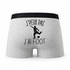 Caleçon Foot - Humour Boxer Gris Idée Cadeau Passion