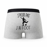 Caleçon Foot - Humour Boxer Gris Idée Cadeau Passion