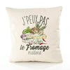 Housse de Coussin Premium Fromage Version Blanc - Coton Canvas Fairtrade Beige Idée Cadeau Décoration Canapé