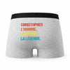 Caleçon Christopher Mythe Légende Vintage - Humour Boxer Gris Idée Cadeau