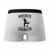 Caleçon Merci Foot - Humour Boxer Gris Passion Sport Idée Cadeau
