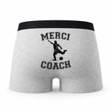 Caleçon Merci Foot - Humour Boxer Gris Passion Sport Idée Cadeau