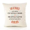 Housse de Coussin Premium Un Reynald Aussi génial - Coton Canvas Fairtrade Beige Idée Cadeau Décoration Canapé