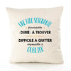 Housse de Coussin Premium Une Aide Soignante Formidable - Coton Canvas Fairtrade Beige Idée Cadeau Décoration Canapé