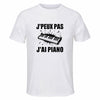 Maillot de Sport Homme Piano J'peux Pas - T-Shirt Respirant Polyester Manches Courtes - Cadeau Sportif Anniversaire Noël Fête des Pères