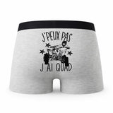 Caleçon Quad 2 - Humour Boxer Gris Idée Cadeau Passion