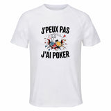 Maillot de Sport Homme Poker J'peux Pas - T-Shirt Respirant Polyester Manches Courtes - Cadeau Sportif Anniversaire Noël Fête des Pères