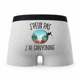 Caleçon Canyoning - Humour Boxer Gris Idée Cadeau Passion