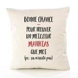 Housse de Coussin Premium Matthias ça n'existe Pas Homme - Coton Canvas Fairtrade Beige Idée Cadeau Décoration Canapé