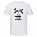 Maillot de Sport Homme Voilier Septuagenaire - T-Shirt Respirant Polyester Manches Courtes - Cadeau Sportif Anniversaire Noël Fête des Pères
