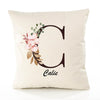 Housse de Coussin Premium Calie Lettre - Coton Canvas Fairtrade Beige Idée Cadeau Décoration Canapé