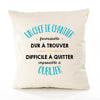 Housse de Coussin Premium Un Chef de Chantier Formidable - Coton Canvas Fairtrade Beige Idée Cadeau Décoration Canapé