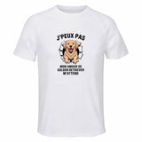 Maillot de Sport Homme Golden Retriever J'peux Pas - T-Shirt Respirant Polyester Manches Courtes - Cadeau Sportif Anniversaire Noël Fête des Pères