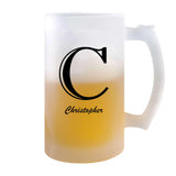 Verre à Bière Christopher Lettre Chic | Chope de Bière Pinte | Idée Cadeau Prénom Anniversaire Papa Collègue Départ Retraite Noël