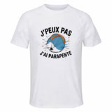 Maillot de Sport Homme Parapente J'peux Pas - T-Shirt Respirant Polyester Manches Courtes - Cadeau Sportif Anniversaire Noël Fête des Pères