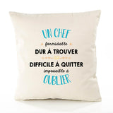 Housse de Coussin Premium Un Chef Impossible à Oublier - Coton Canvas Fairtrade Beige Idée Cadeau Décoration Canapé