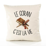 Housse de Coussin Premium coran - Coton Canvas Fairtrade Beige Idée Cadeau Décoration Canapé