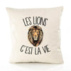 Housse de Coussin Premium Lion - Coton Canvas Fairtrade Beige Idée Cadeau Décoration Canapé 40x40