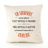 Housse de Coussin Premium Un Salvatore Aussi génial - Coton Canvas Fairtrade Beige Idée Cadeau Décoration Canapé