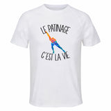 Maillot de Sport Homme Patinage C'est La Vie - T-Shirt Respirant Polyester Manches Courtes - Cadeau Sportif Anniversaire Noël Fête des Pères