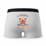 Caleçon Lergotherapeute Caractère de Cochon - Humour Boxer Gris Idée Cadeau