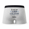 Caleçon Mattheo Un Super Collègue - Humour Boxer Gris Idée Cadeau